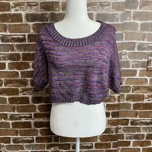 Say What? Multicolored Cropped Lightweight Sweater ( See Measurements ) One Size